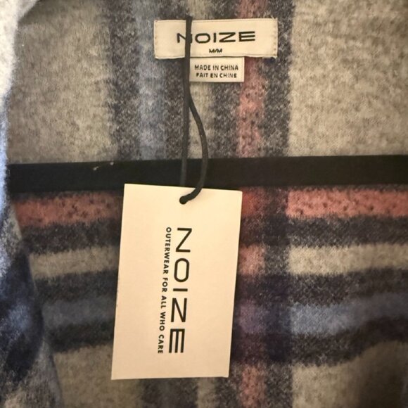 Noize Greta Plaid Felted Shirt Jacket In Heather Grey Check - Picture 4 of 9